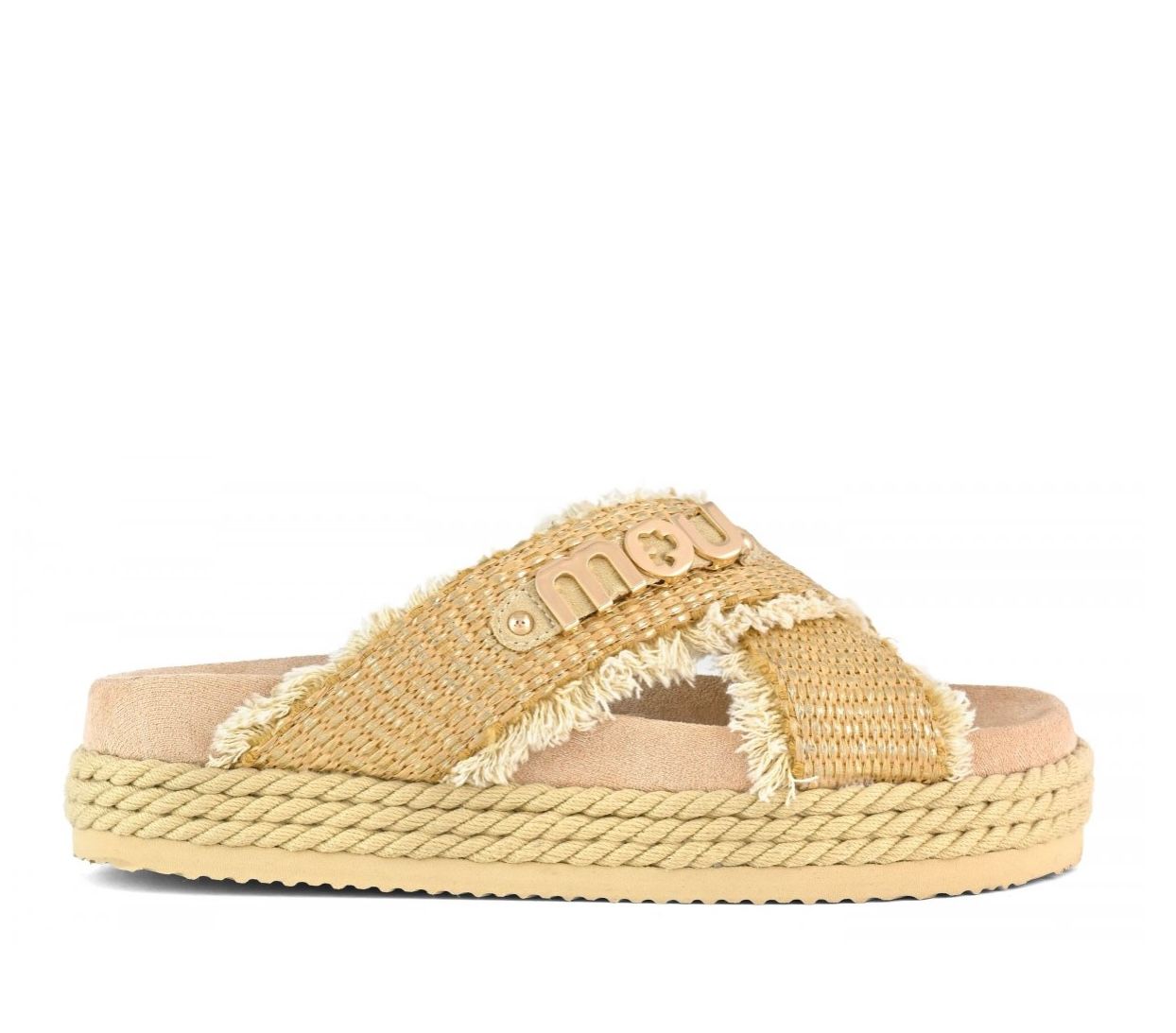 Mou Criss-cross rope sandal raffia