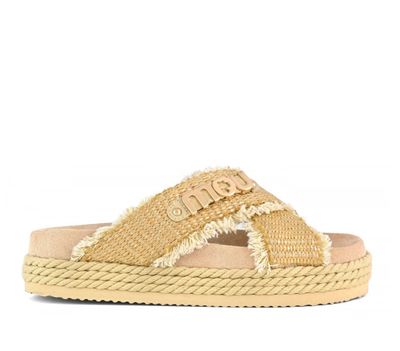 Mou Criss-cross rope sandal raffia