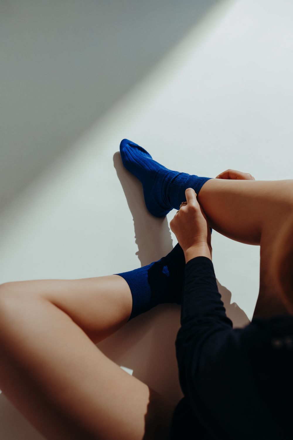 Calzino in Bamboo corto unisex blu elettrico