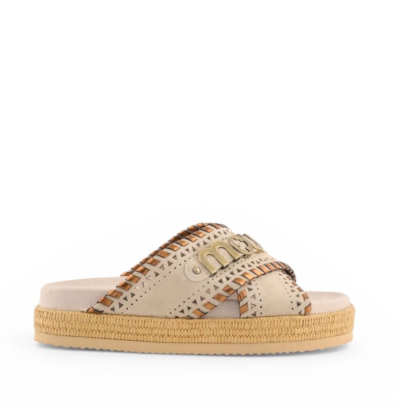 Mou Criss-cross sandal metal stitching