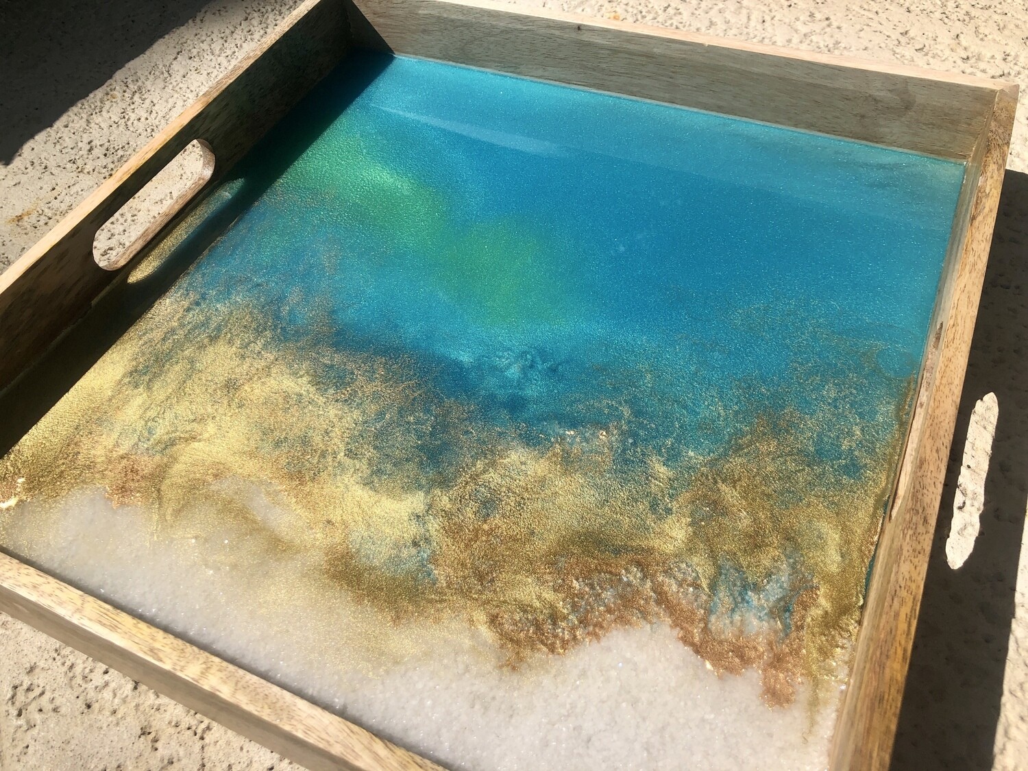 Square Mango Wood Tray #2