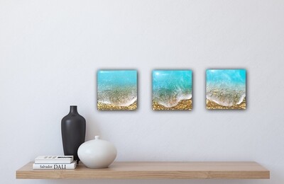 "Teal Waves" Triptych #2 "Teal Waves" Triptych #2