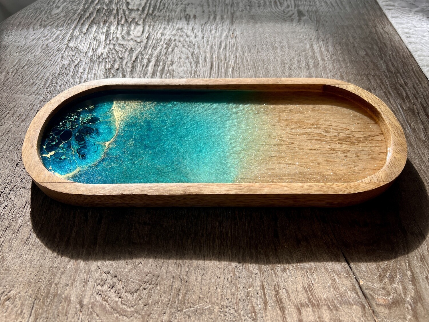 Oval Mango Wood Tray #1
