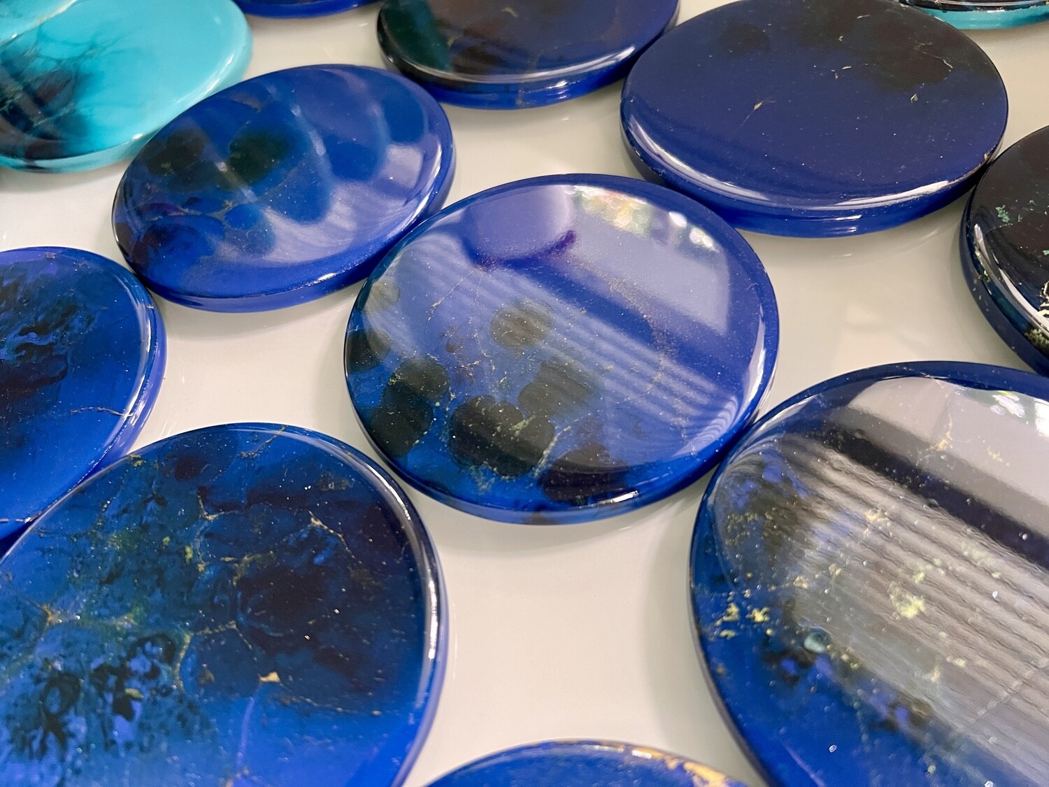 Blue and Gold Ceramic Coasters Blue and Gold Ceramic Coasters