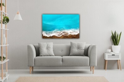 Just Waves-original-aerial-ocean-waves-painting-Miami-gold-sand-beach-Bahamas-Turks and Caicos-painting-ana-hefco-1