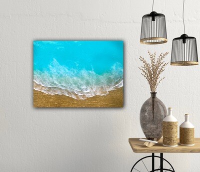 Teal Waves-aerial-ocean-waves-painting-Miami-gold-sand-beach-Bahamas-Turks and Caicos-painting-ana-hefco-1