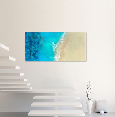Aerial ocean painting inspired by satellite and drone imagery of the Bahamas #oceanpainting #aerialocean #coastlinepainting #oceanwavespainting #seascapepainting #Bahamaspainting #oceanpaintingMiami #oceanpaintingforsale #Miamiartist #AnaHefcoArt #roundoceanpainting #roundseasccape #aerialMiamipainting #aerialMiami