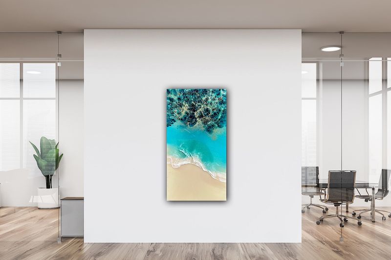 Learning To Fly-aerial-ocean-waves-painting-Miami-white-sand-beach-Bahamas-Turks and Caicos-painting-ana-hefco