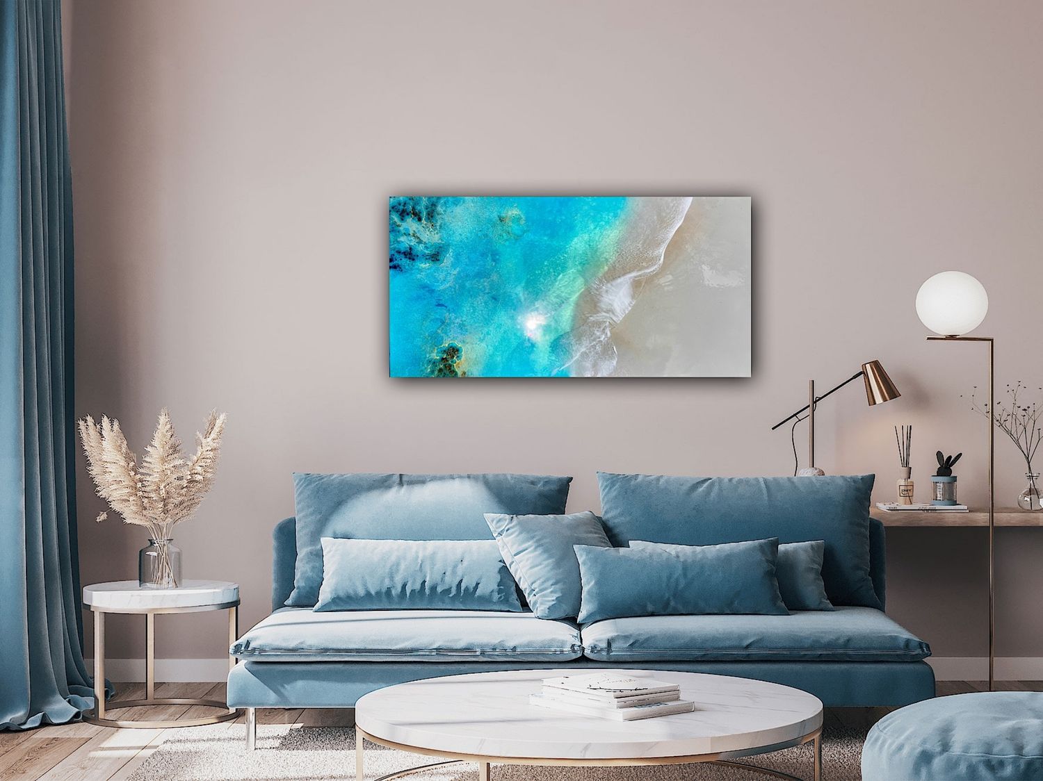 A Drop In THe ocean-aerial-ocean-waves-painting-white-sand-beachMiami-artist-ana-hefco