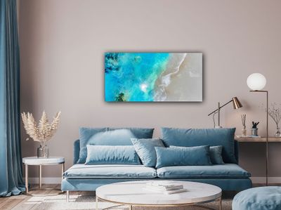 A Drop In THe ocean-aerial-ocean-waves-painting-white-sand-beachMiami-artist-ana-hefco