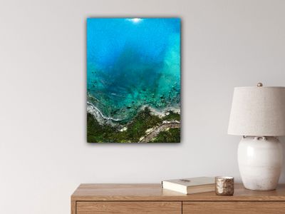 Flying Over The Bahamas-aerial-beach-ocean-waves-painting-Miami-artist-ana-hefco