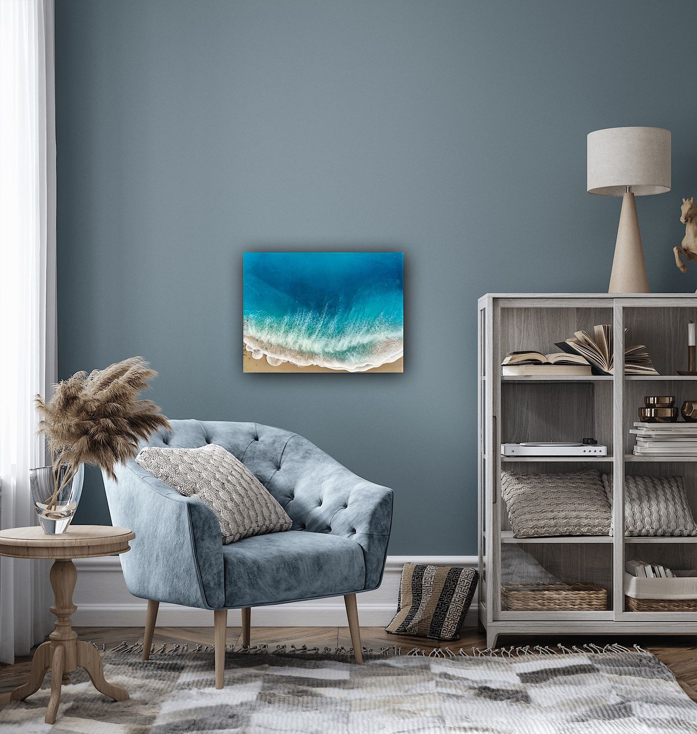 Touching Moments-aerial-ocean-waves-painting-Miami-white-sand-beach-Bahamas-Turks and Caicos-painting-ana-hefco