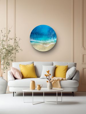 Saltwater Halo-aerial-ocean-waves-painting-Miami-artist-white-sand-beach-Bahamas-Turks and Caicos-painting-ana-hefco