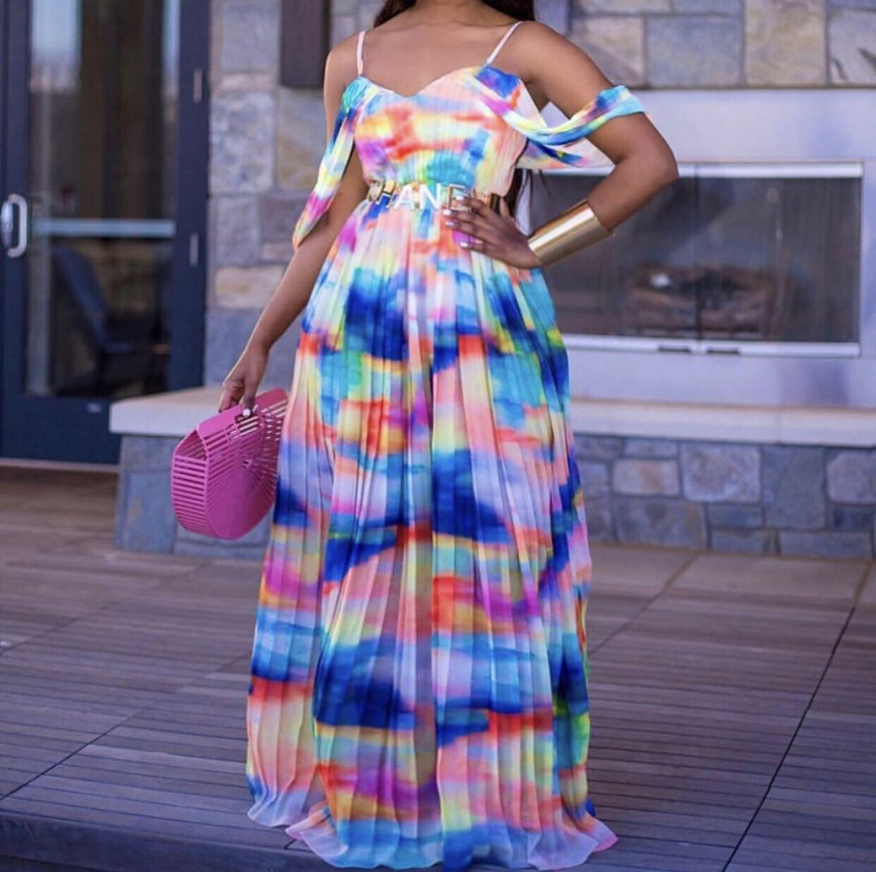 Water Color Maxi Dress 