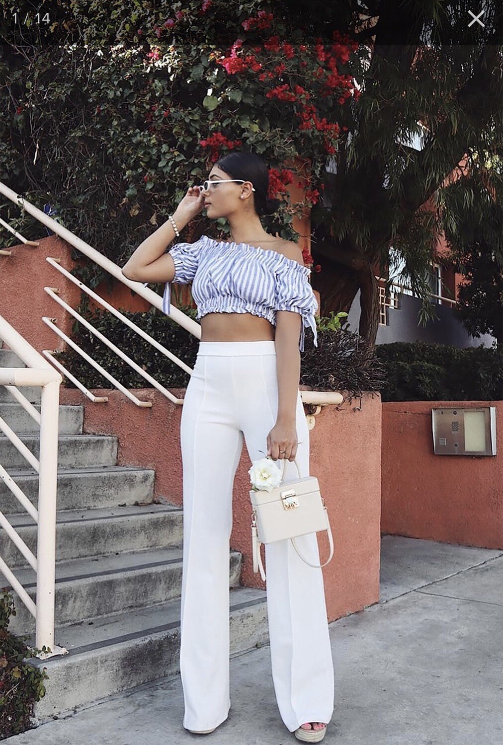  High Waist Pants White
