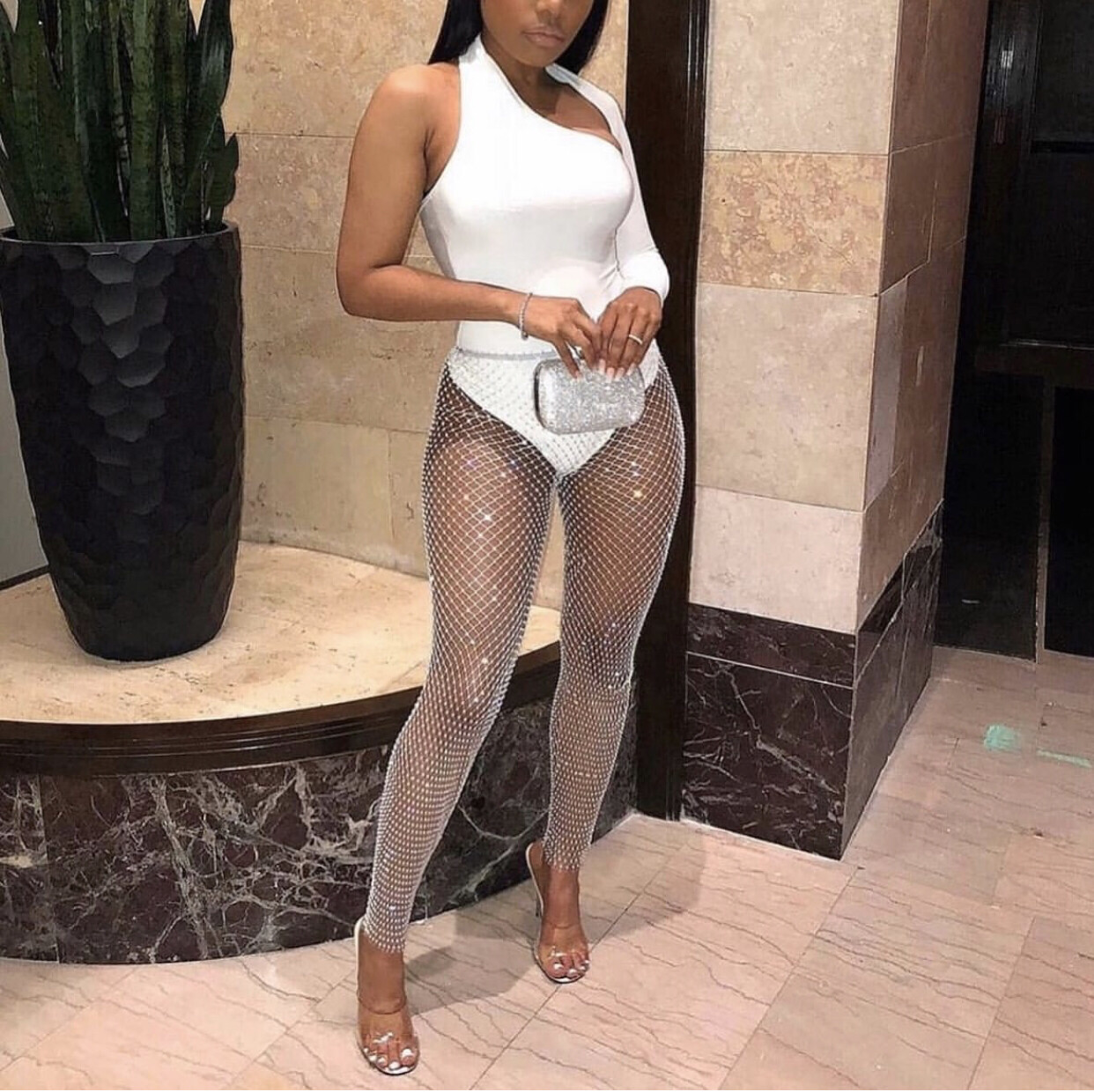 Diamond Legging White