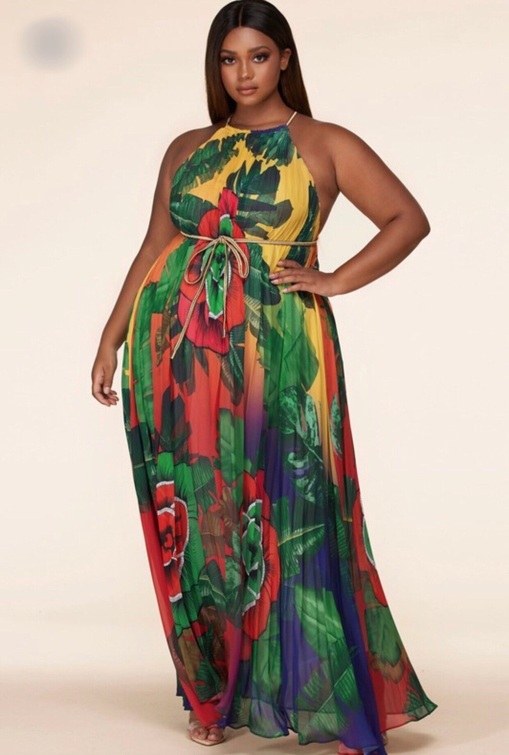 Garden Print Maxi Dress Plus-size