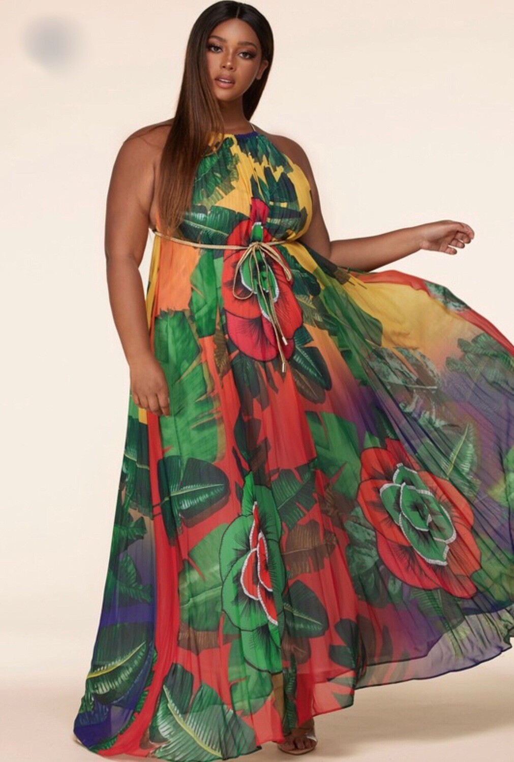 Garden Print Maxi Dress Plus-size