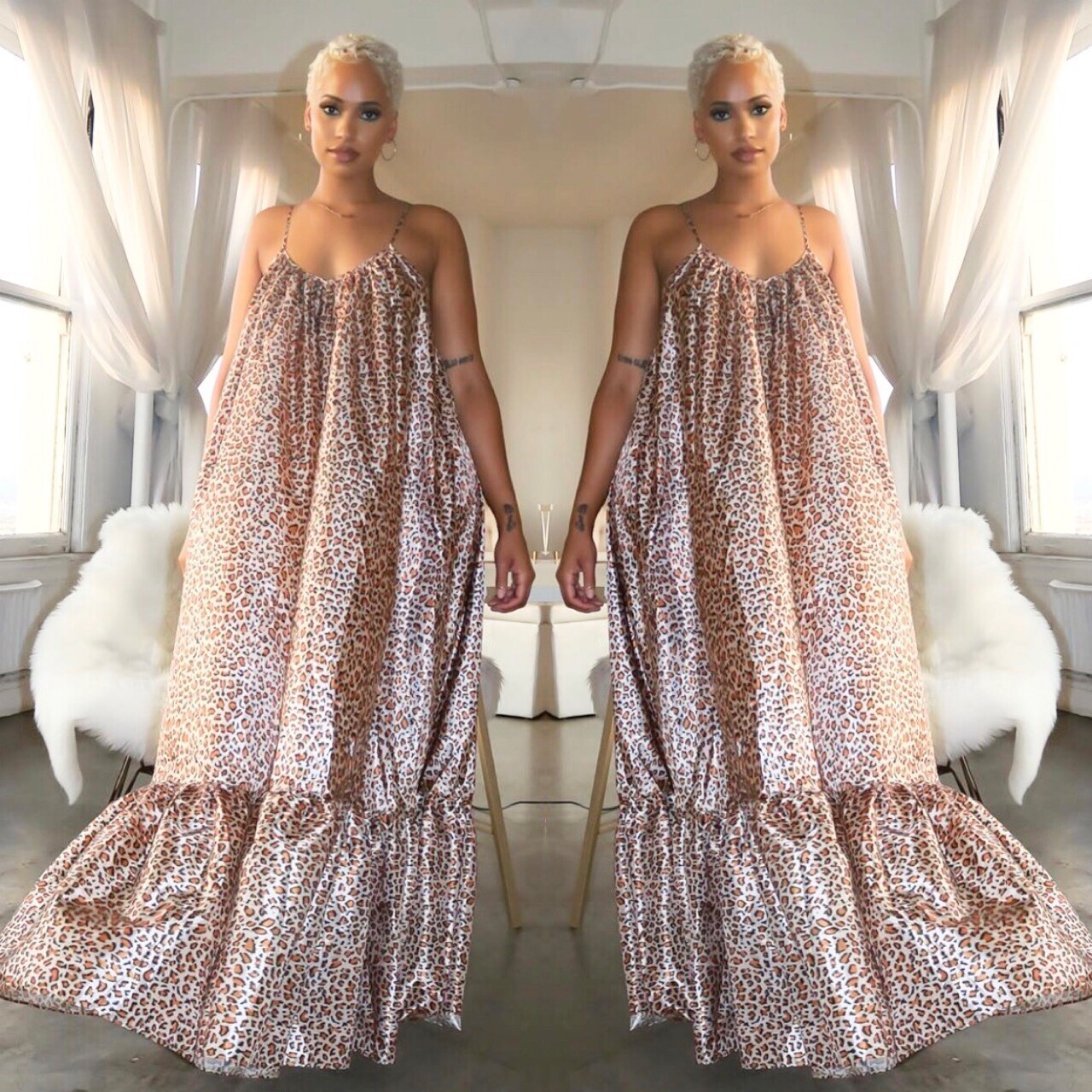 Kim Maxi Dress Leopard 