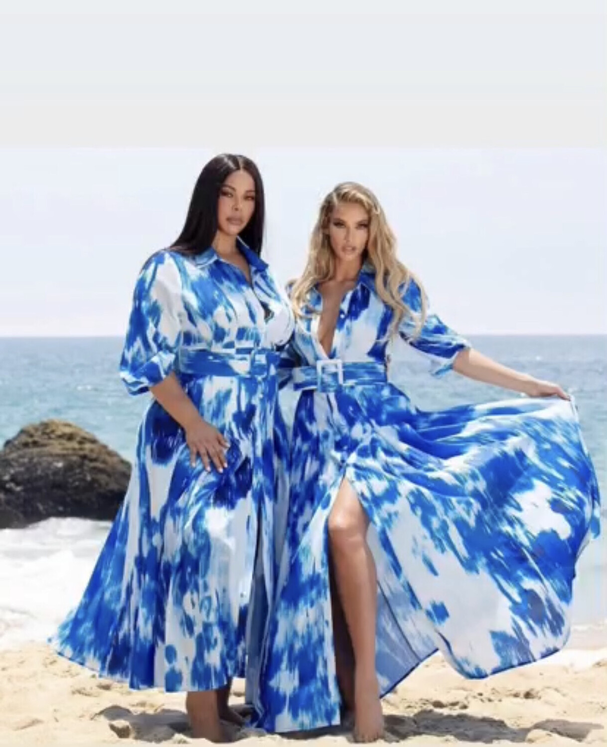 Blue Tie dye Shirt Dress