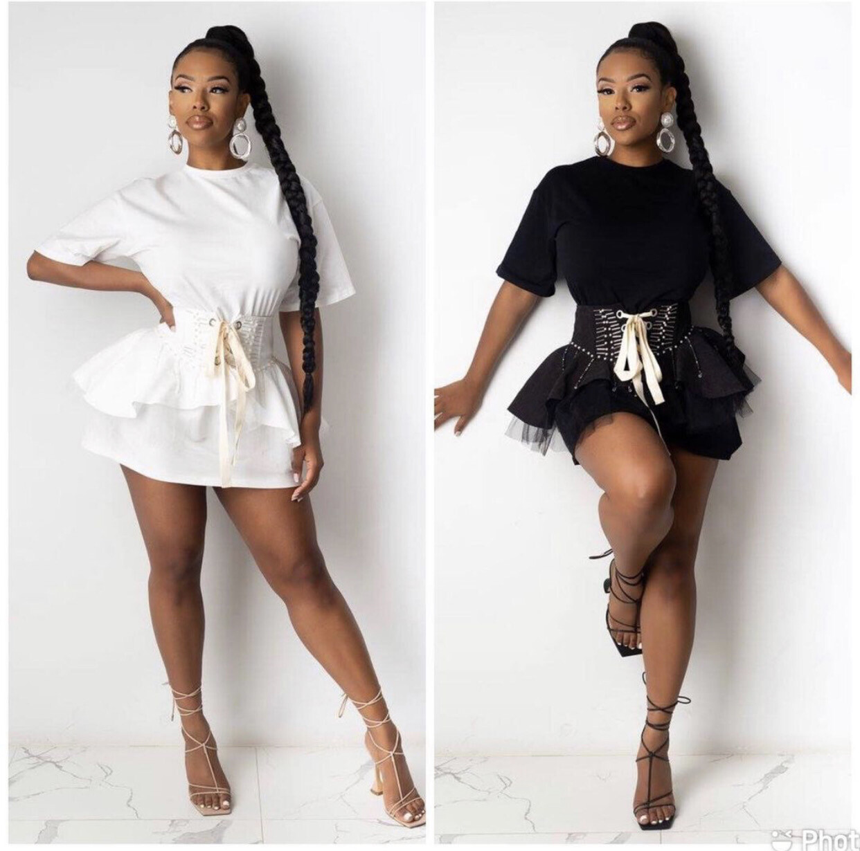 Belt It Tee Shirt Dress White 