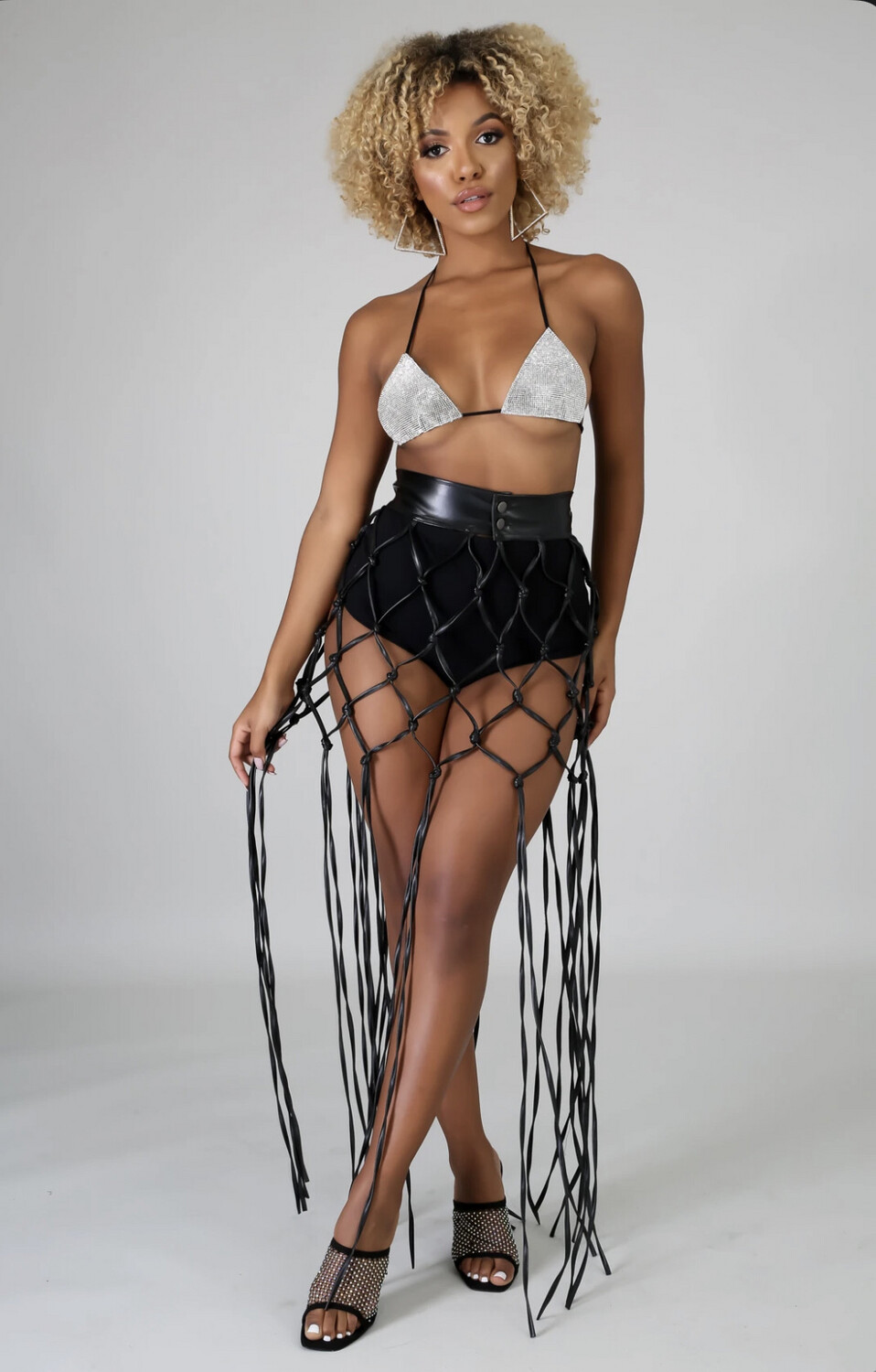 Black Lather Skirt Belt