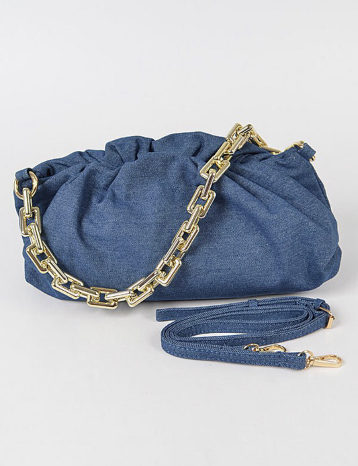 Denim Chain Clutch