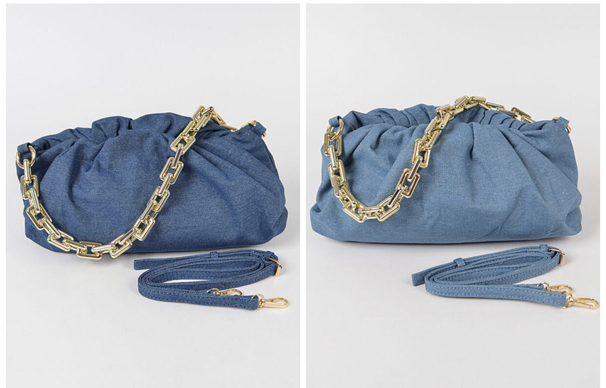 Denim Chain Clutch