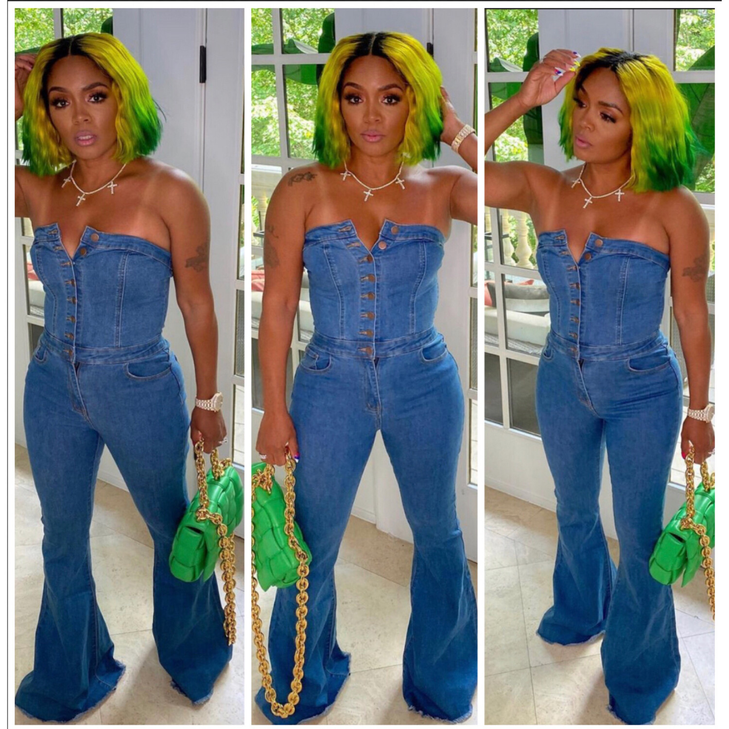 Denim Bell Bottom Jumper 