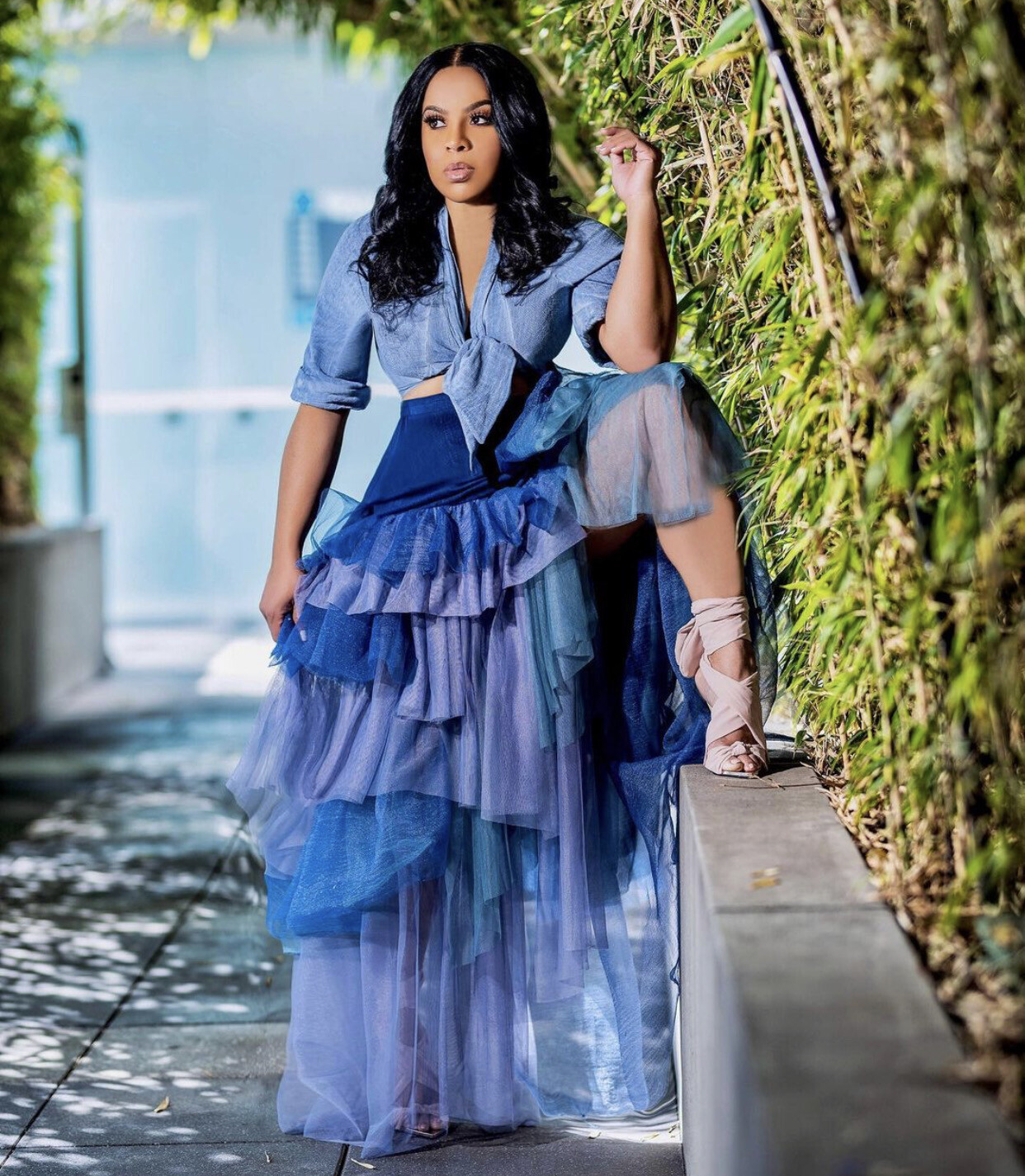 Denim &amp; Tulle Skirt 