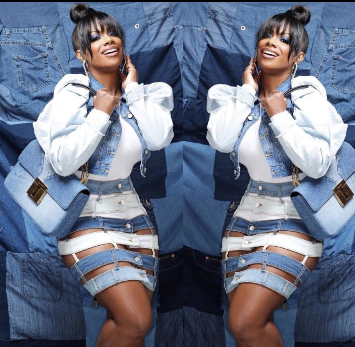 Denim Strap Skirt