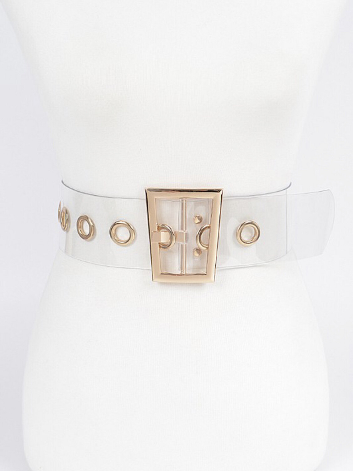 Clear Belt With Gold Buckle