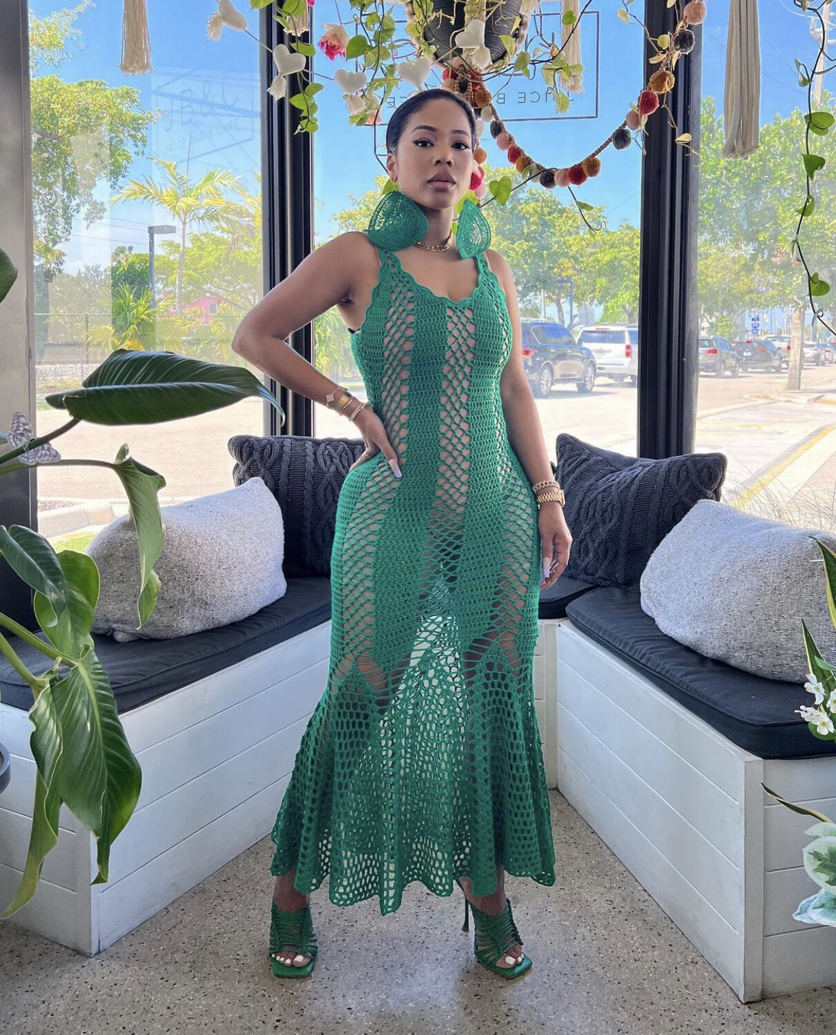 Green Crochet Cover Up