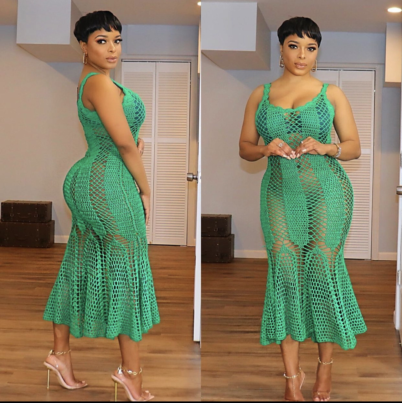 Green Crochet Cover Up