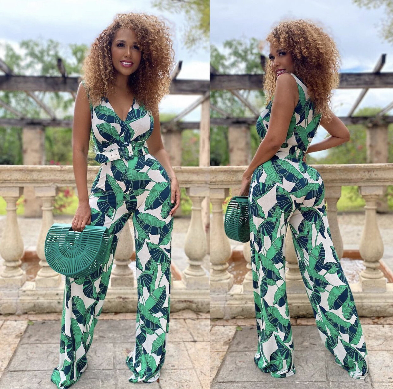 Fake Leaf Jumpsuit