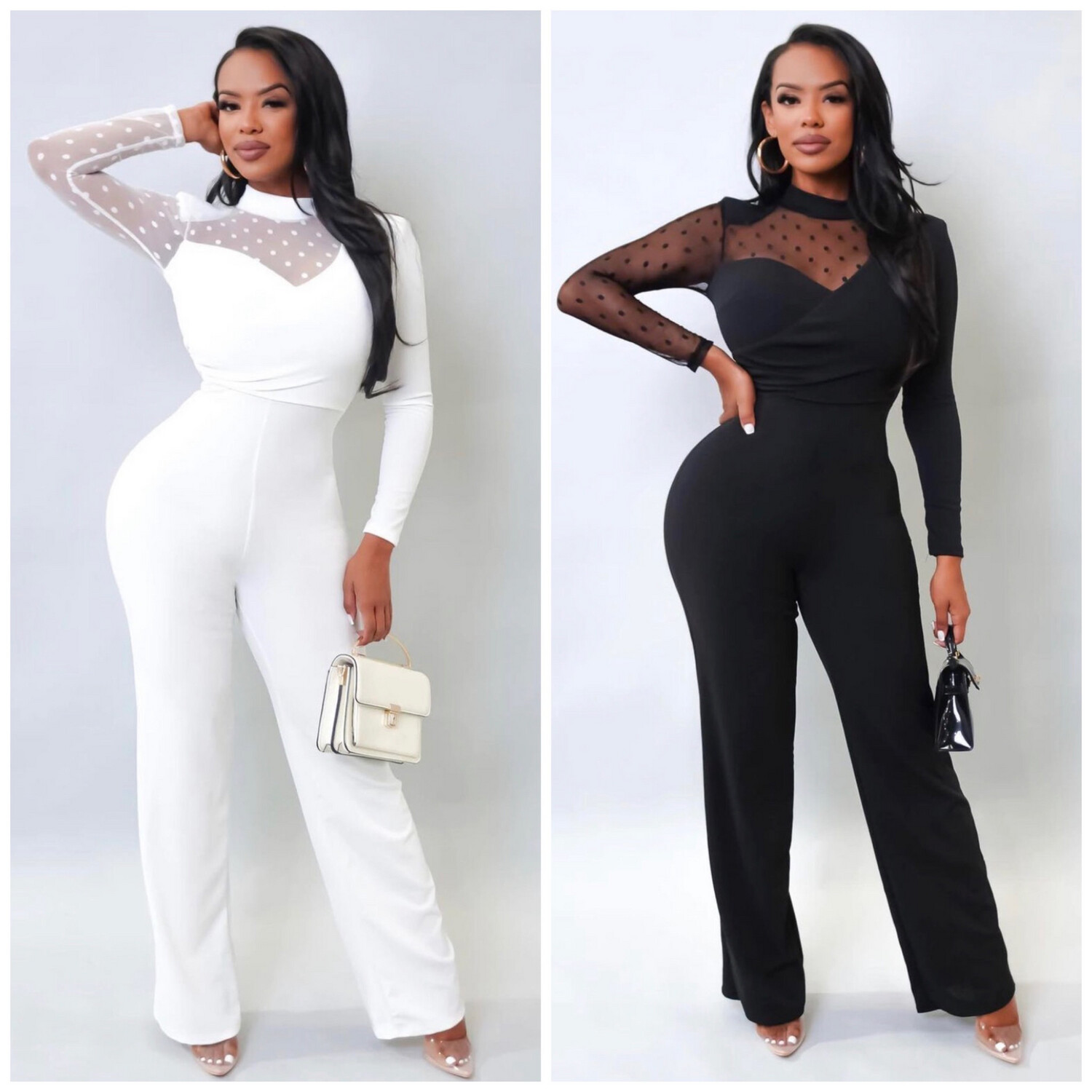 Mesh Sleeve Jumpsuit