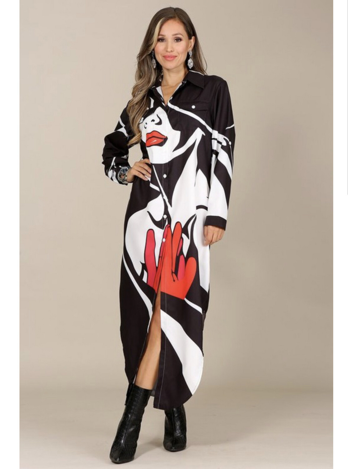 Oops Shirt Dress Black