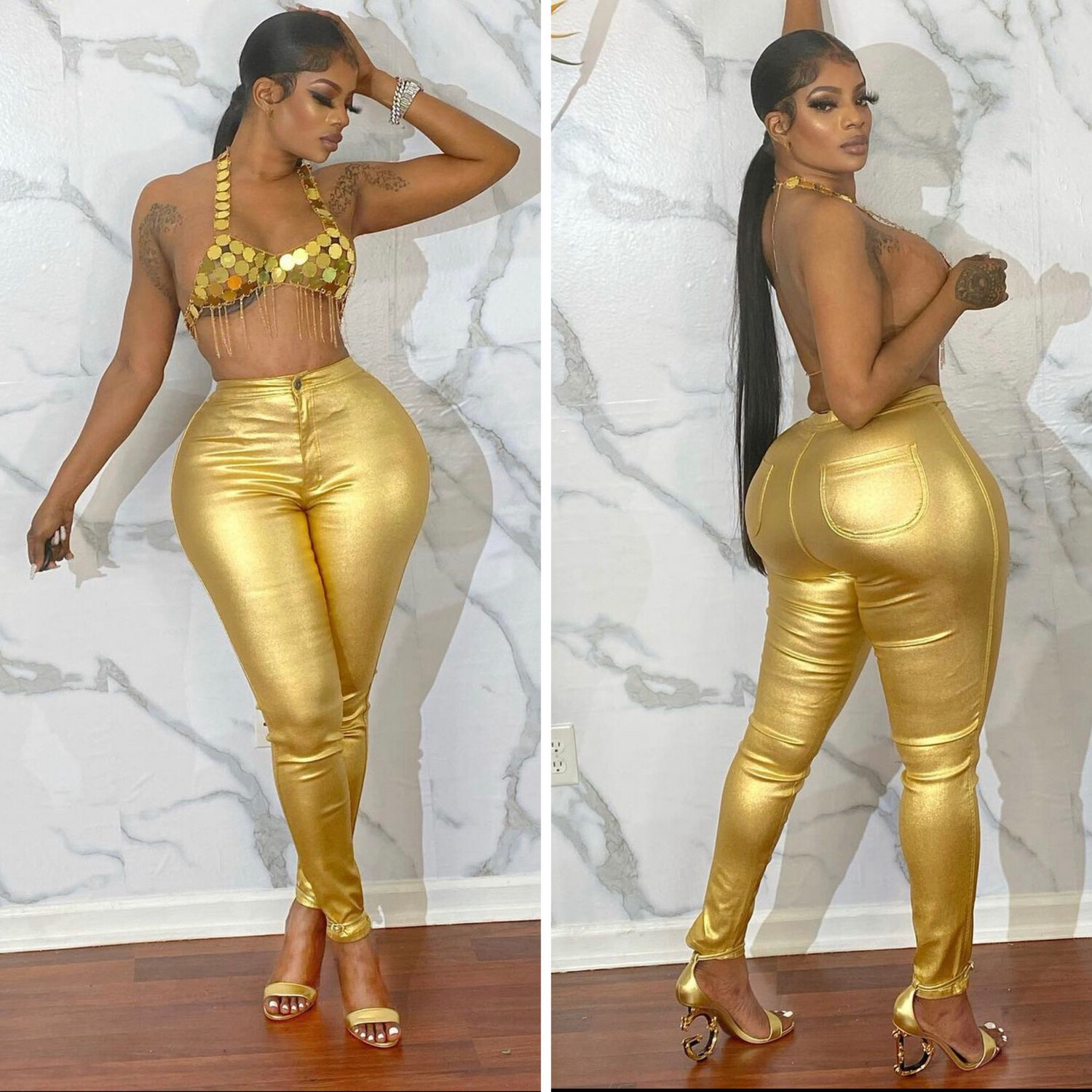 Gold Metallic Pants
