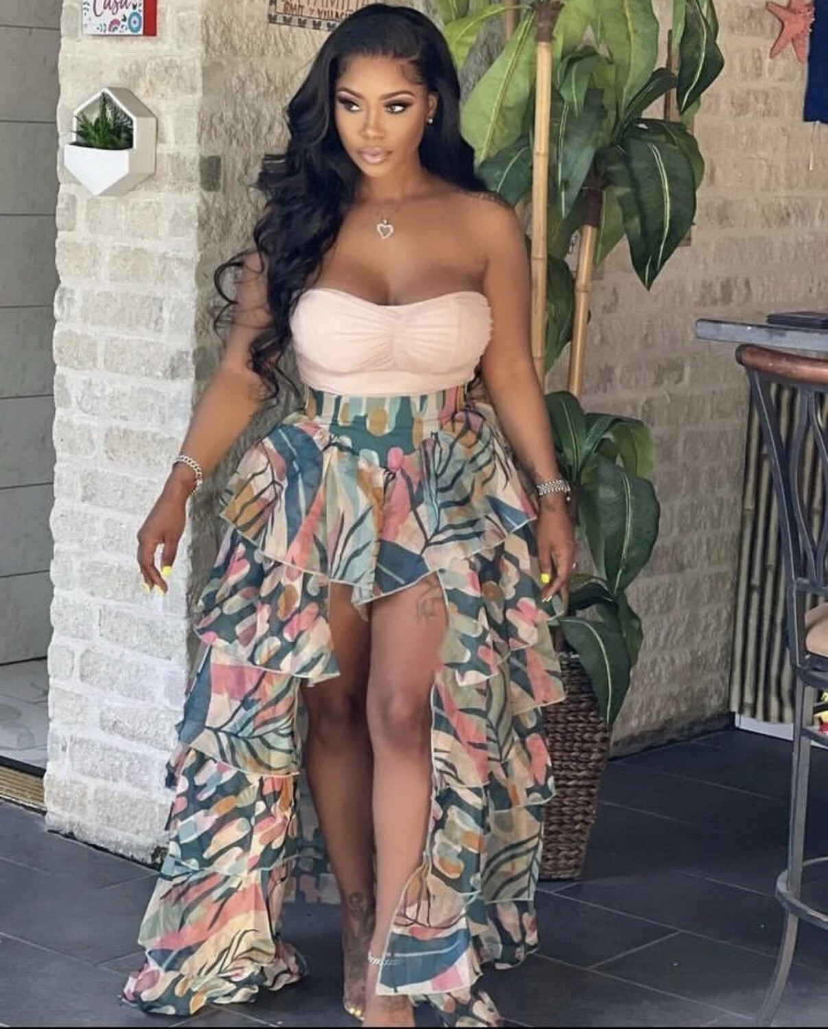 Ruffle Maxi Skirt