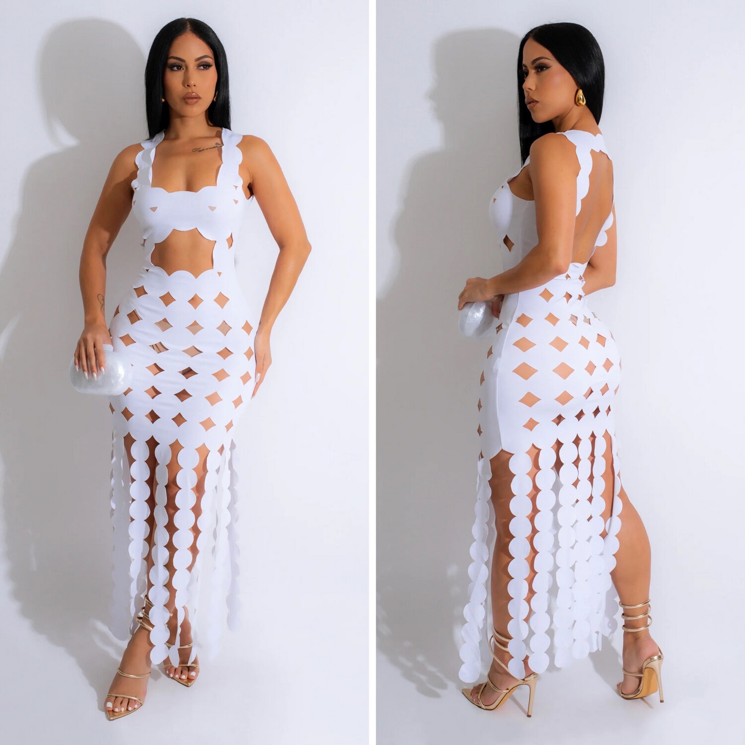 Paper Cut Dress White