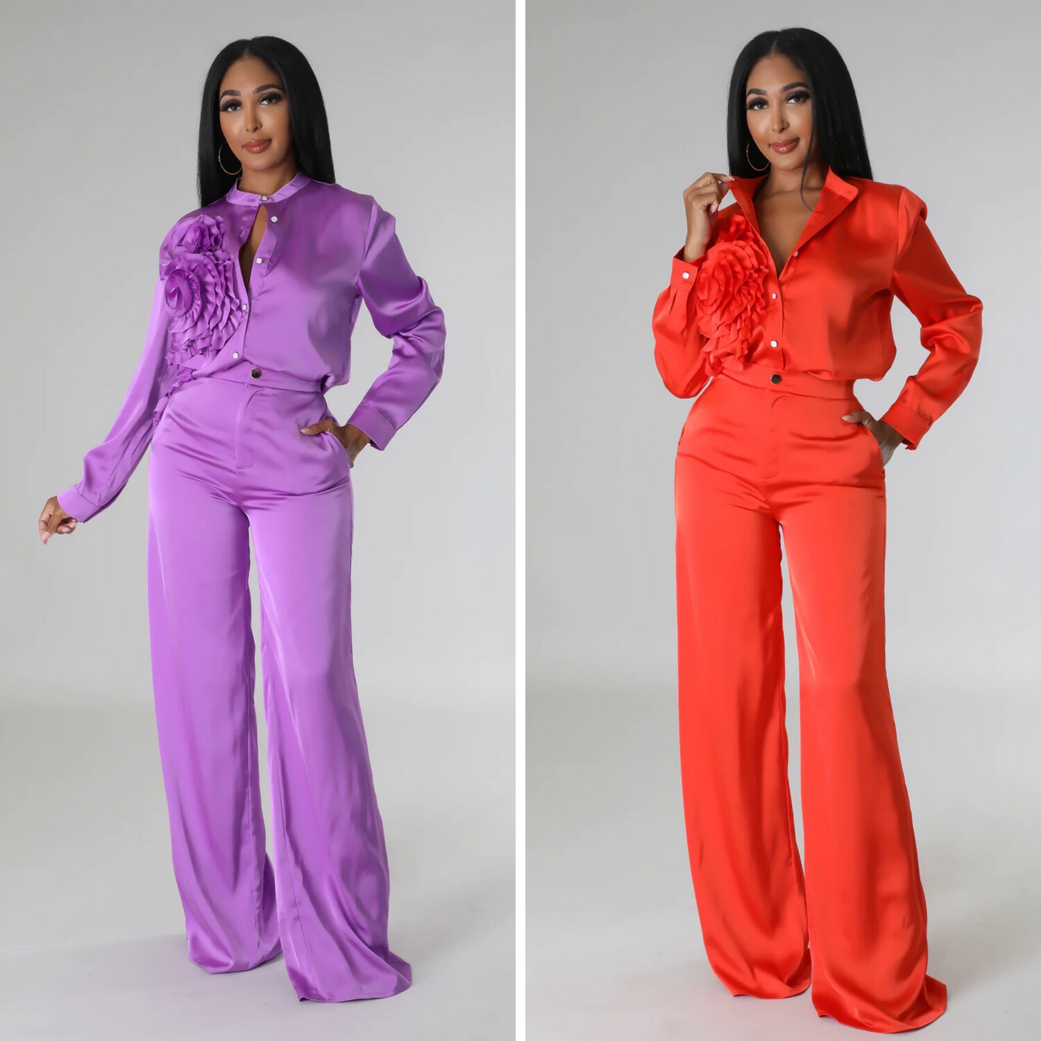 Satin Pants Set