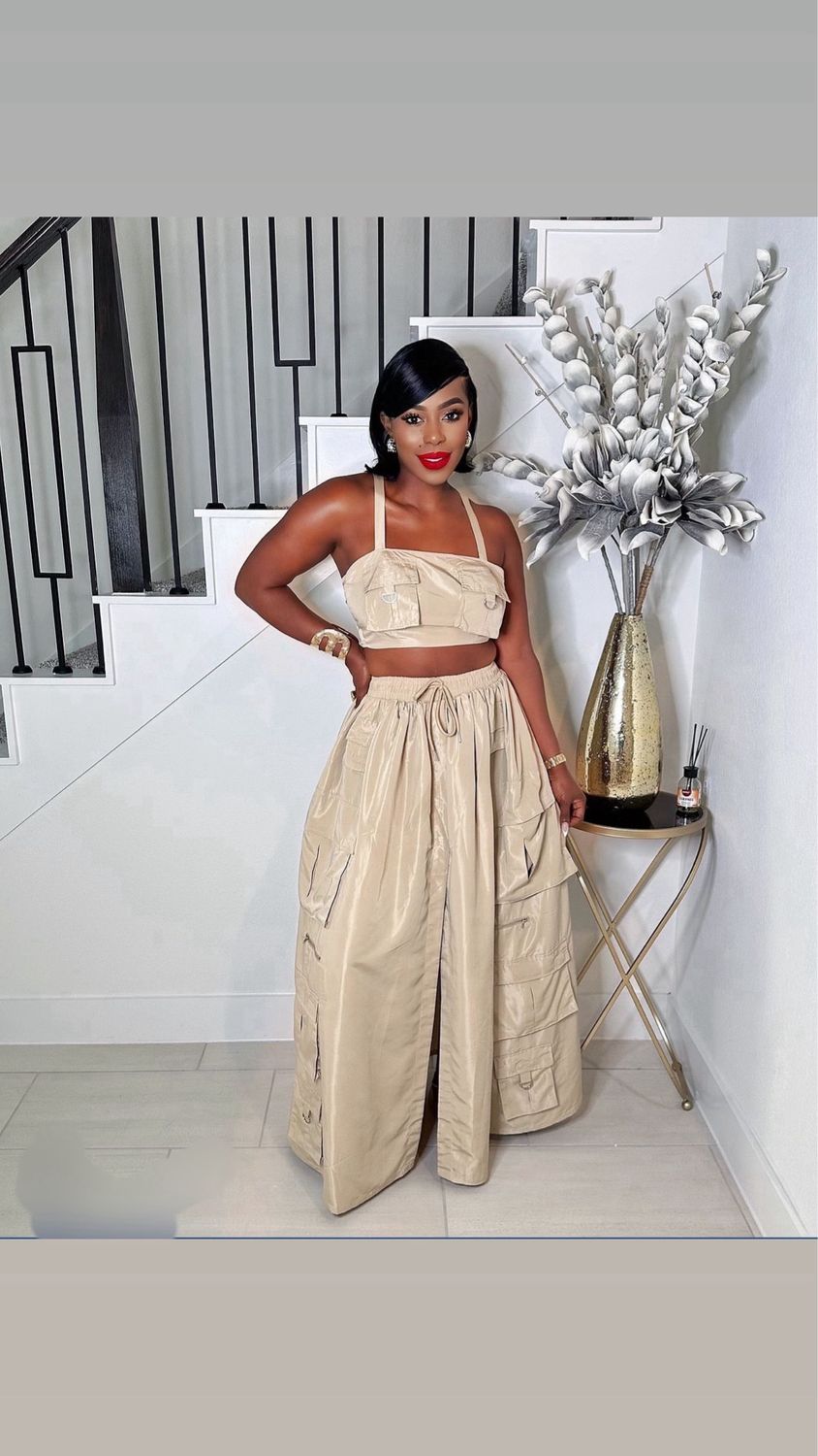 Khaki Skirt Set