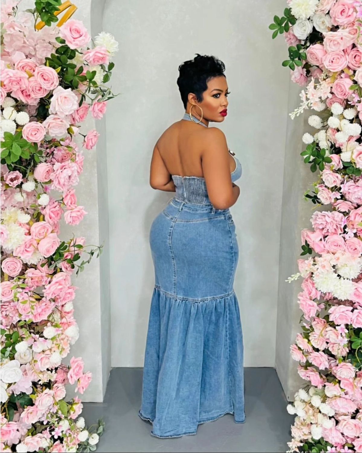 Mermaid Denim Skirt Set