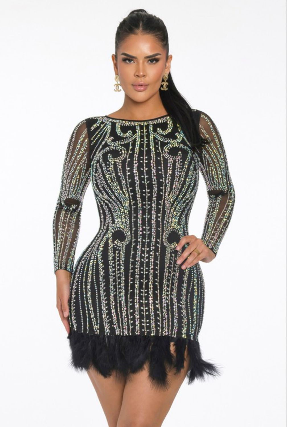 Long Sleeve Rhinestone