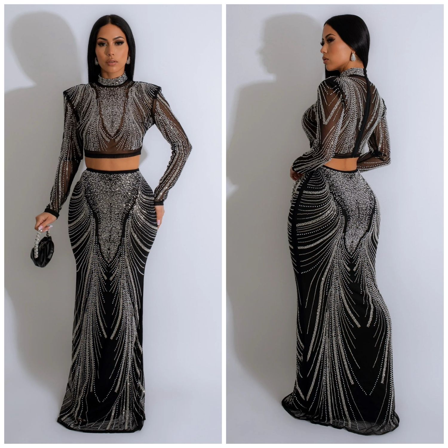 SEQUIN 2PCS TOP &amp; SKIRT SET