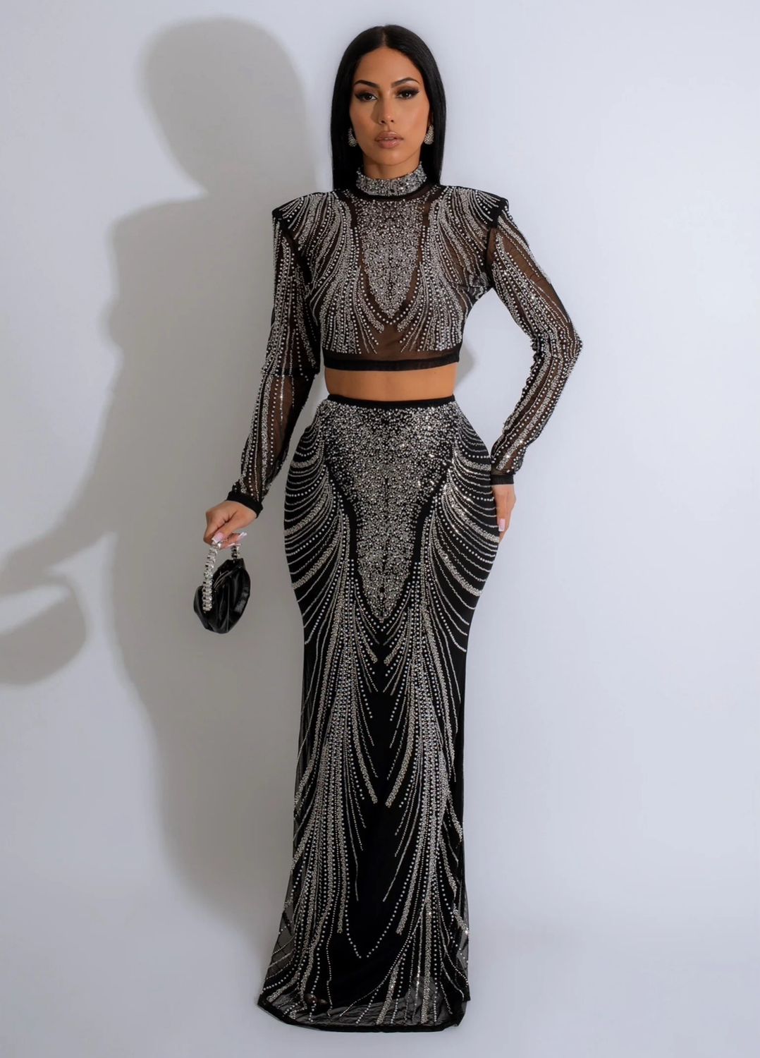 SEQUIN 2PCS TOP &amp; SKIRT SET
