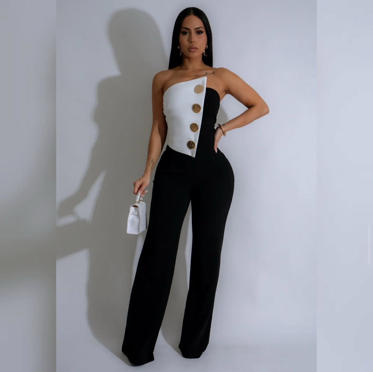 Black &amp; White Jumpsuit