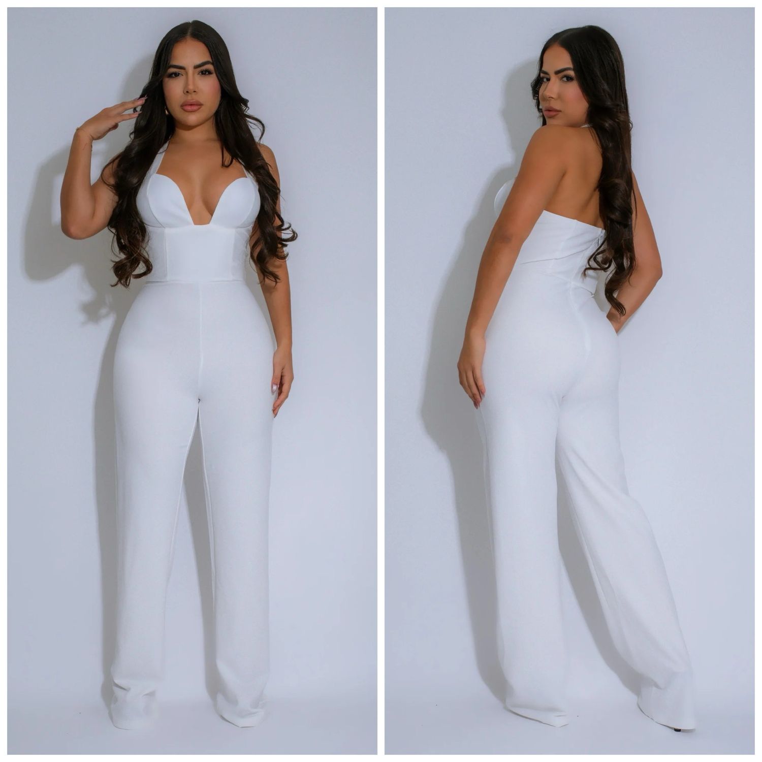 V Cut Jumpsuit
