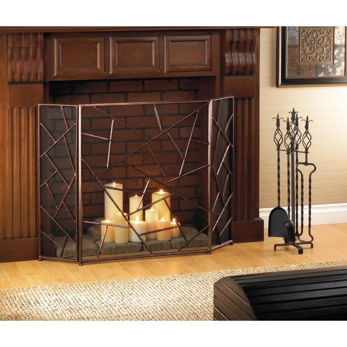 MODERN GEOMETRIC FIREPLACE SCREEN by Accent Plus