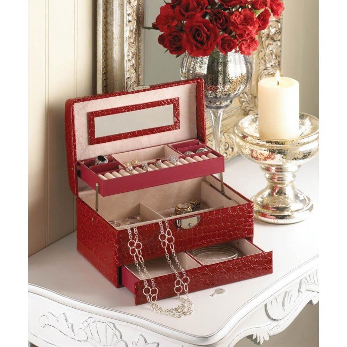 DELUXE RED JEWELRY BOX by Accent Plus